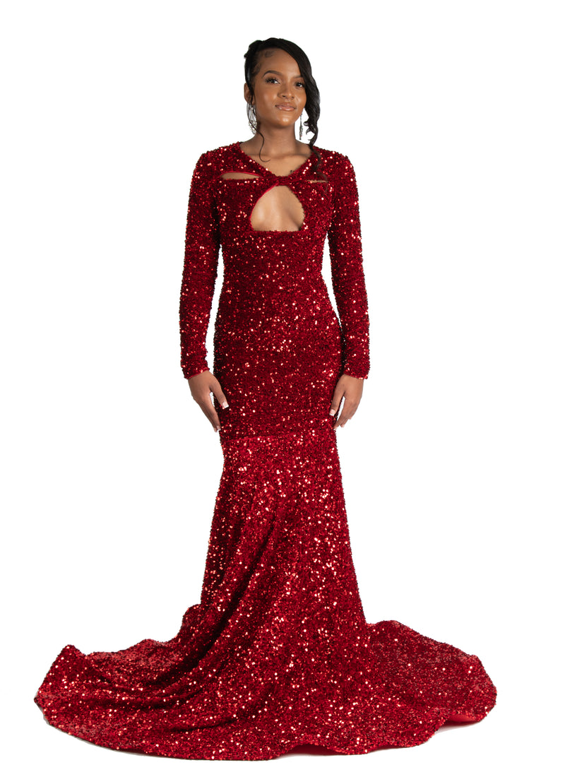 Sequin Crisscross prom gown